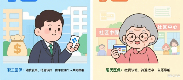 職工醫(yī)保和居民醫(yī)保的區(qū)別