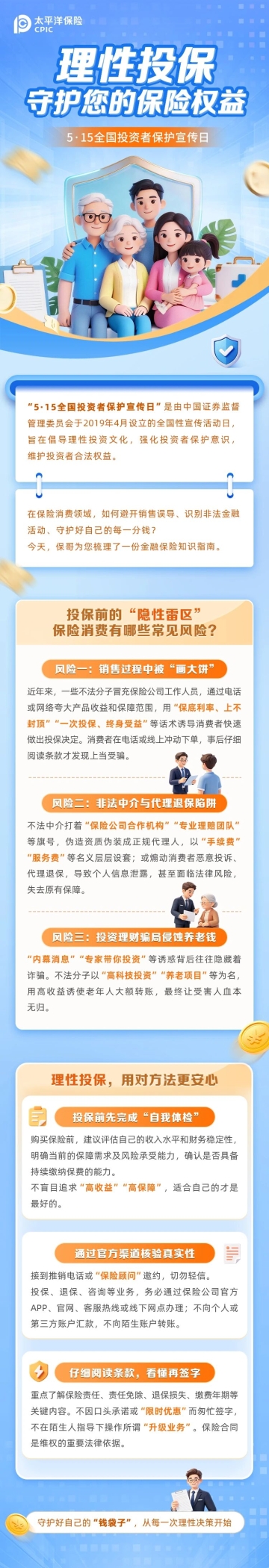 5·15全國投資者保護宣傳日  理性投保，守護您的保險權益