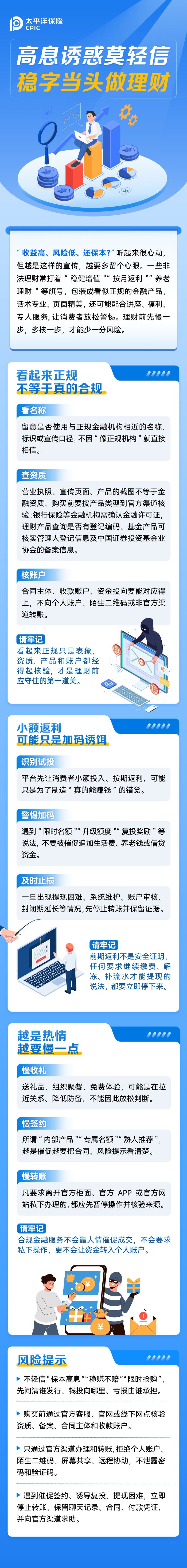 高息誘惑莫輕信 穩字當頭做理財